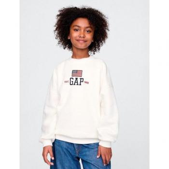 Gap KIDS Felpa Bianca con Logo S Bambina