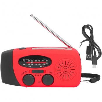 Lightweight NOAA Solar Radio with USB Output and LED Flashlight