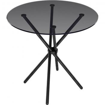 Casa Smoked-Top Pair – Black-Legged Dining Set (90 x90)