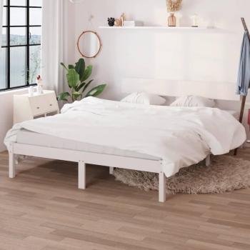 VidaXL Bed Frame White Solid Wood Pine 160x200 cm
