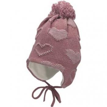 Sombrero de pompones para niños púrpura Sterntaler