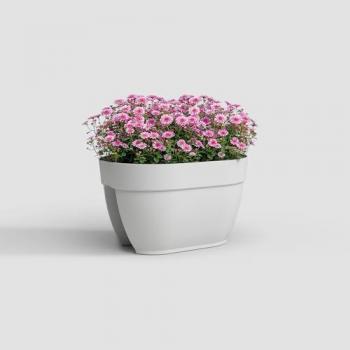 Capri Campana 40 cm – Fioriera bianca per balconi
