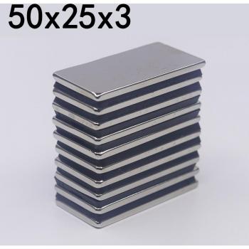 Permanent Neodymium Magnet 50mm x 25mm x 3mm N35