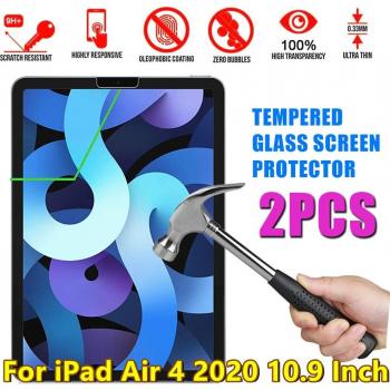 Protector de pantalla de vidrio templado para tableta Apple iPad Air 4, 10.9, 0.3mm, 2 unidades, dureza 9H