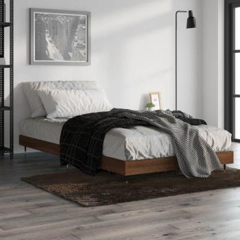 Bettgestell aus Holzwerkstoff 90x200 cm Eiche Braun