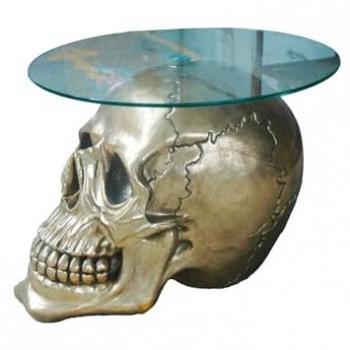 Mesa de Centro Adda Home – Resina Dorada y Cristal Transparente