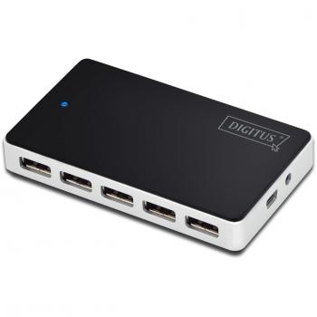 DIGITUS USB‑HUB 10 Ports – Hochgeschwindigkeits‑USB 2.0 – 100 cm Kabel – Schwarz