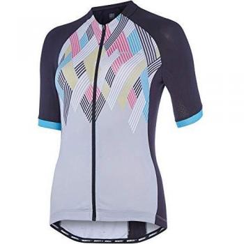 Madison Sportive Female Short Sleeve Crosshatch Black & Silver Jersey, Size 8
