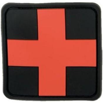 Patch 3D Croix‑Rouge Clinique – Noir Grande Taille