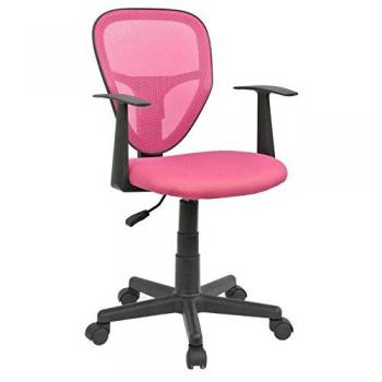 Chaire enfant studio avec accoudoirs, mesh et roulettes (rose)
