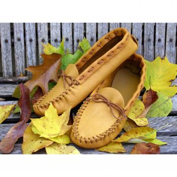 Golden Tan Moccasin Leathercraft Duo – RealLeather C4604-03, Size 8‑9