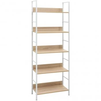 VidaXL 5-Tier Bookshelf Oak 60x27.6x158.5 cm Engineered Wood