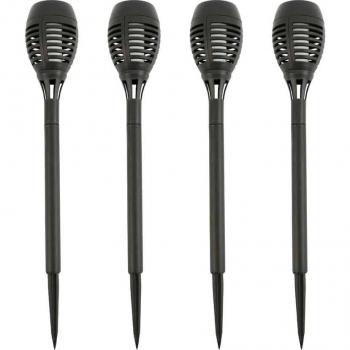 GRUNDIG 12-LED Solar-Gartenleuchte, 480 mm, Flammeneffekt, 4 Stück
