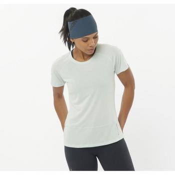 Camicia Salomon Cross Run Donna XL Bianco & Verde-Grigio