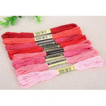 8‑Pcs Cotton Cross Stitch Thread Bundle – Vibrant Colors