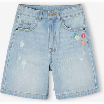 Bermuda denim bleu clair à motifs floraux VERTBAUDET