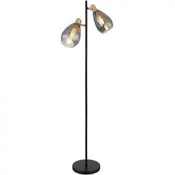 Fanni Stehlampe E27 – schwarze matte Metallstruktur, 25 × 160 × 34 cm
