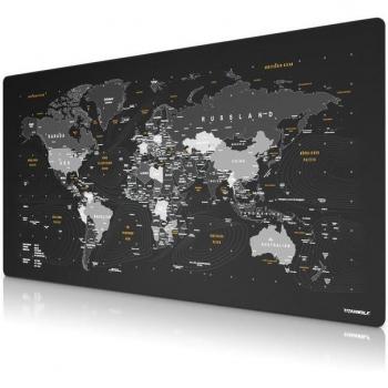 Titanwolf UltraSpeed Mauspad XXXL – 1600 × 600 mm, Schwarzer Hintergrund, Weltkarten‑Grafik, Extra-Fläche