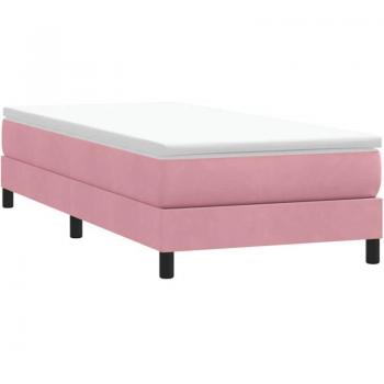 Letto A Molle Vellutato Rosa 100x220 cm Vidaxl