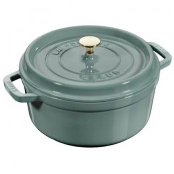 Round Green Cast Iron Cooking Pan – 10.24”