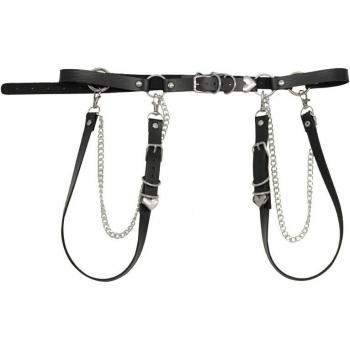 Cinturón de cuero con cadena para mujer