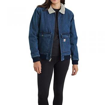 Carhartt Veste Femme Relaxed Fit Denim Sherpa Bleu Taille XL