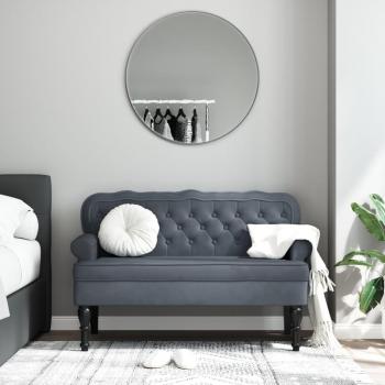 VidaXL Dark Grey Velvet Bench with Backrest 119.5x64.5x75 cm