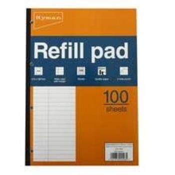 Ryman A4 Refill Pad 100 Sheets Wide Ruled