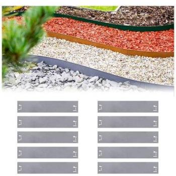 Metall‑Rasenkante Green Split – 20er Set, 13,5 cm hoch, 24 m lang