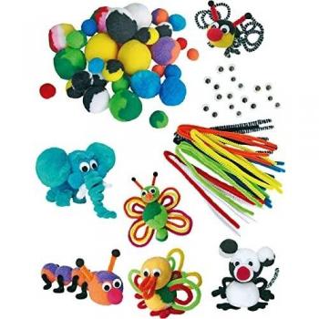 Pompon Bastelset Tiere, 24 Stück
