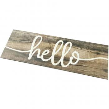 Hello 12 Inch Wooden Door Sign