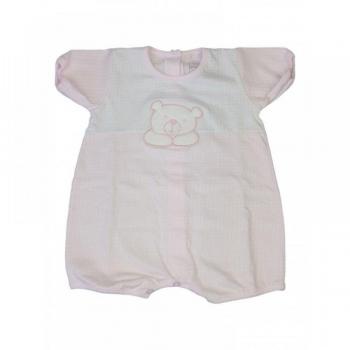 Tutina neonato mezza manica Rapife bianco rosa 3 m