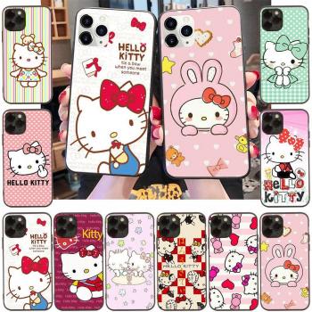 Funda Transparente Cute Hello Kitty en Couro de Búfalo para Samsung A22 5G
