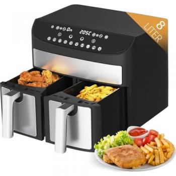 Friteuse Vapeur XXL Dual Basket – 2 × 8 L, 2400 W