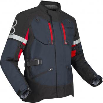 Veste Moto Bering Halifax Noir‑Anthracite‑Rouge – Textile Homme