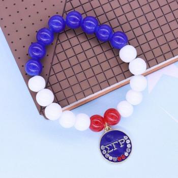 Red/Blue/White Adjustable Glass Beads for Sigma Gamma Rho 100th Year