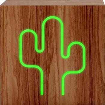Altoparlante in legno chiaro a forma di cactus con luce e carica senza fili BigBen