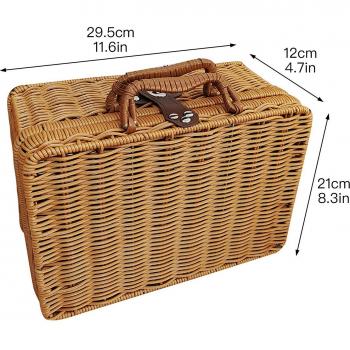 Wicker Suitcase Storage Basket