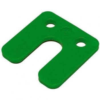 Plaque de pression 10 mm en plastique verte avec fente