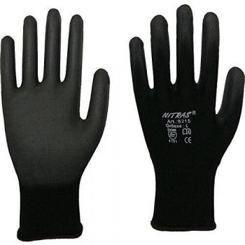 Nitras 6215 Industriehandschuhe – 12 Paare, schwarz, Größe 8 – M