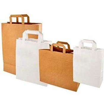 50 Tragetaschen, Papier 25 cm x 26 cm x 17 cm braun mit Tragegriff