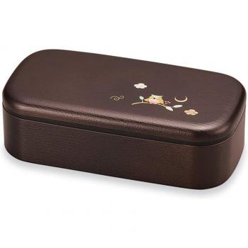Dark Brown Wooden Grain Owl Lunch Box (Mitani Yamanaka) – 500ml