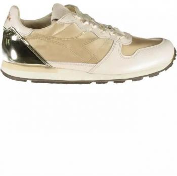 Diadora Beige Fabric Lace-Up Sneakers for Women