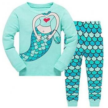 Cotone Giraffa Pigiama Bambina Verde 3-4 Anni Tkiames