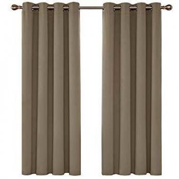 Deconovo Heat‑Seal Bedroom Curtains – 52x45, Taupe (2)