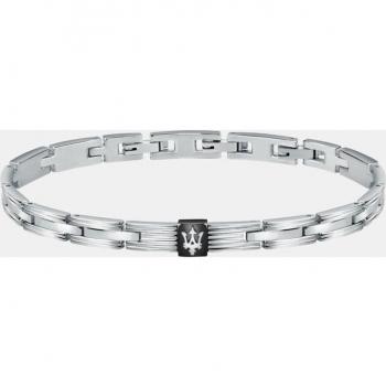 Maserati Pulsera de hombre Varis de acero plateado