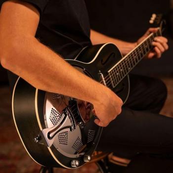 Ortega RRG30E‑DD Distressed Parlor A/E Resonator – Denim Finish