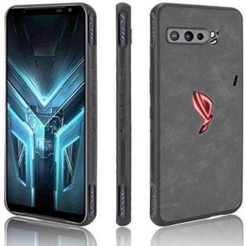 Cover in pelle e silicone per ASUS ROG Phone 3 ZS661KS – Nero