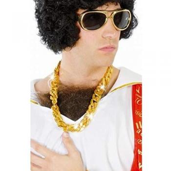 Anello con girocollo in catena d'oro imitazione e pietre di colore