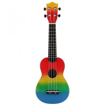 Schwarze handgemalte Sopran-Ukulele – 4-Saiten Combo-Uke für Anfänger und Schüler
